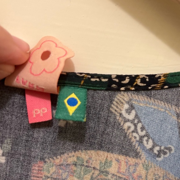 Farm Rio Tropical Banana Minidress with Sleeves - Picture 3 of 11